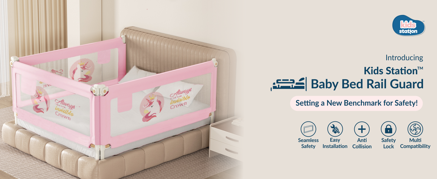 3-Side Foldable New Model Baby Bed Rail Guard