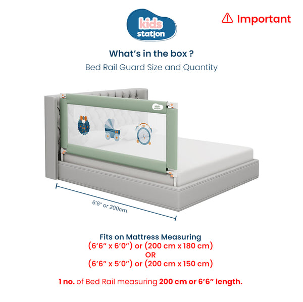 Kids Station™ One Side Green 6'6" Bed Guard Rail