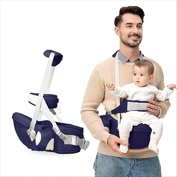 Kids Station Ergonomic Happy Strap Baby Carrier – 4 Carry Positions, Soft Cotton, Adjustable for Indian Weather
