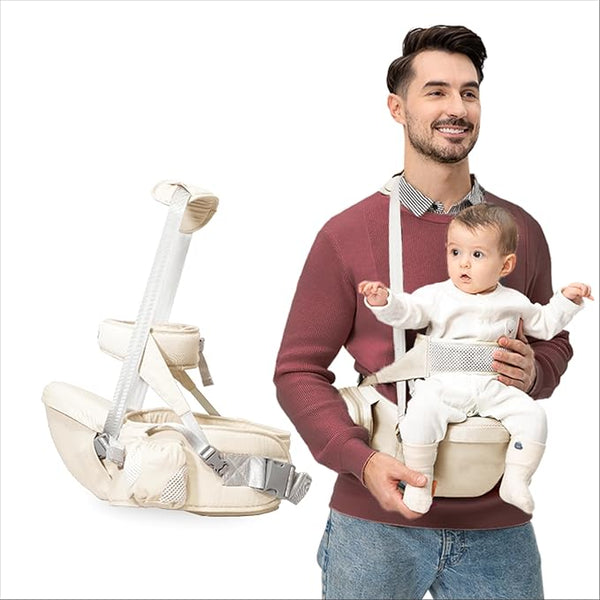 Kids Station Ergonomic Happy Strap Baby Carrier – 4 Carry Positions, Soft Cotton, Adjustable for Indian Weather