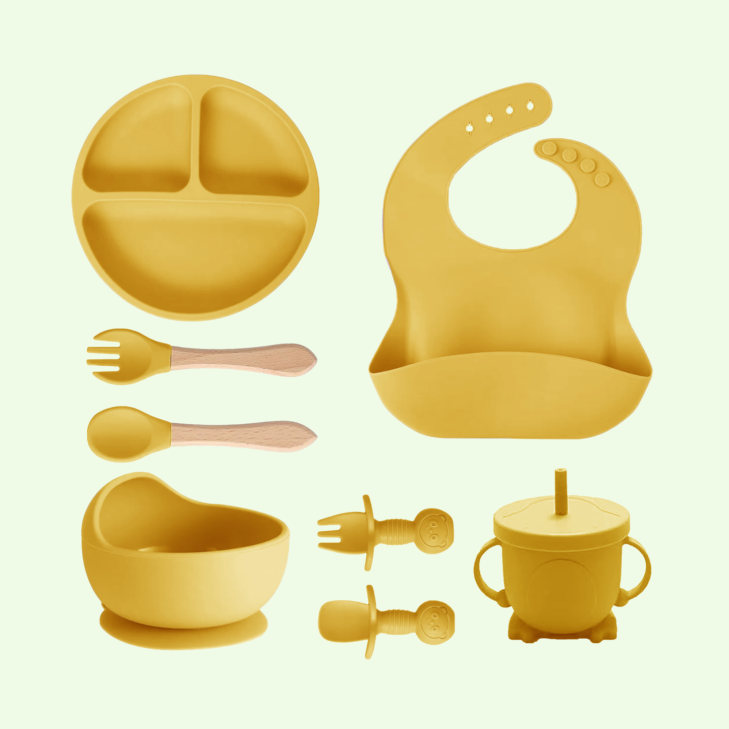 8-in-1 Simple Silicone Feeding Set for Babies