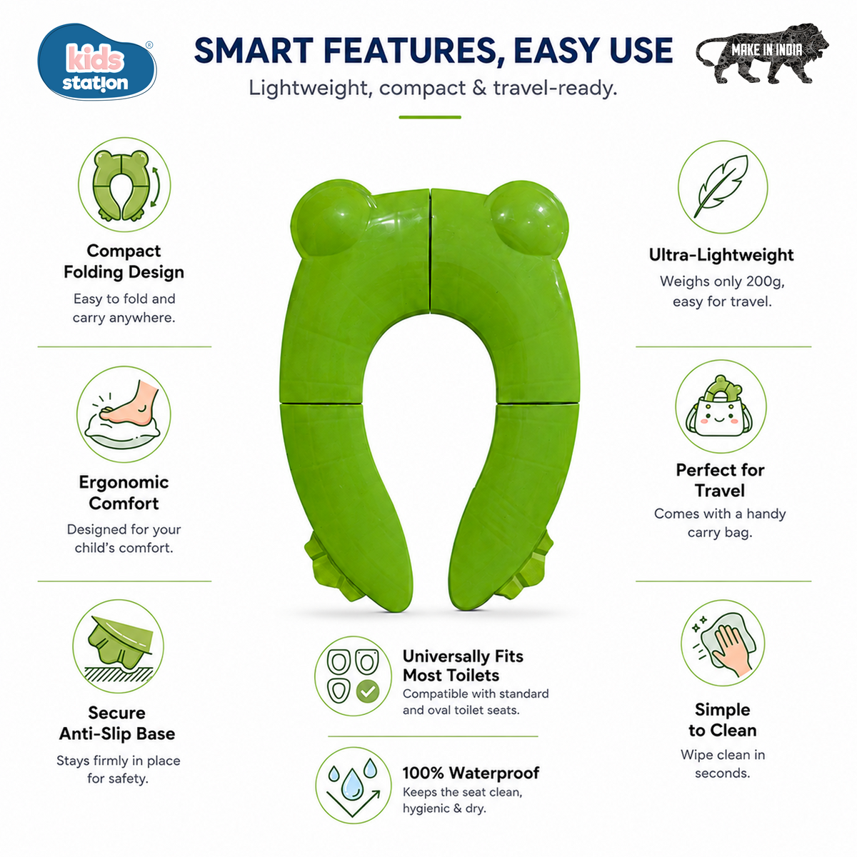 Foldable Frog-Shaped Potty Seat for Babies