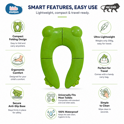 Foldable Frog-Shaped Potty Seat for Babies
