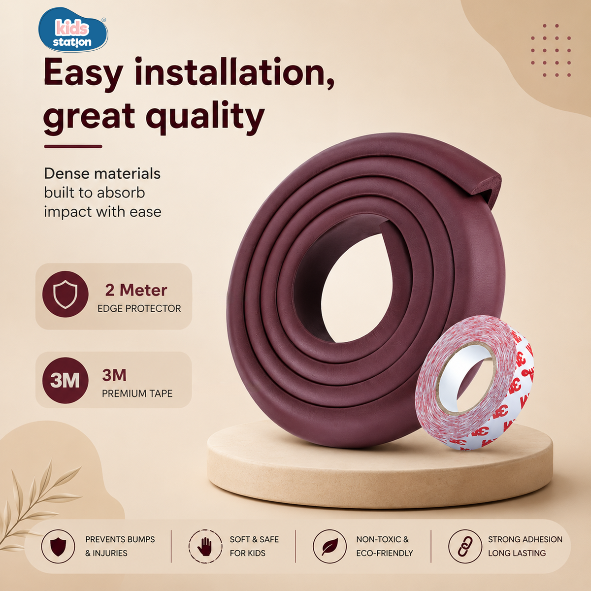 L-Shape Cushion Strip for Baby Safety in India - Kids Station