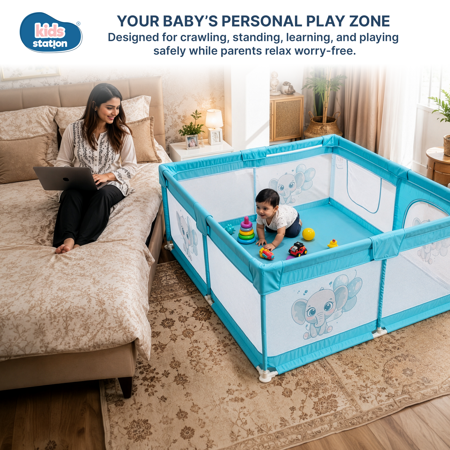 Playpen for Indoor & Outdoor Use for Babies