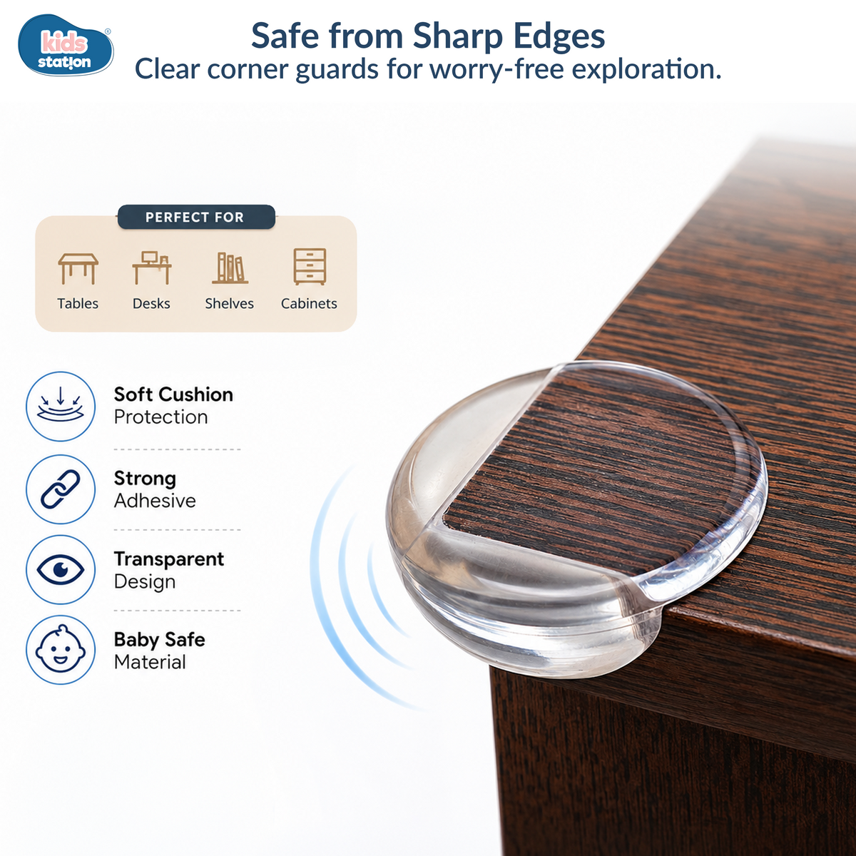 Transparent Silicone Round Corner Edge Guards for Baby Safety