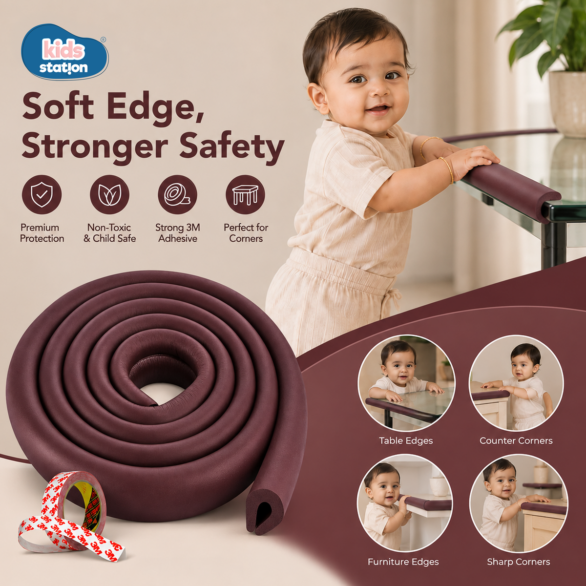 U Shaped Cushion Edge Guard for Glass Furniture