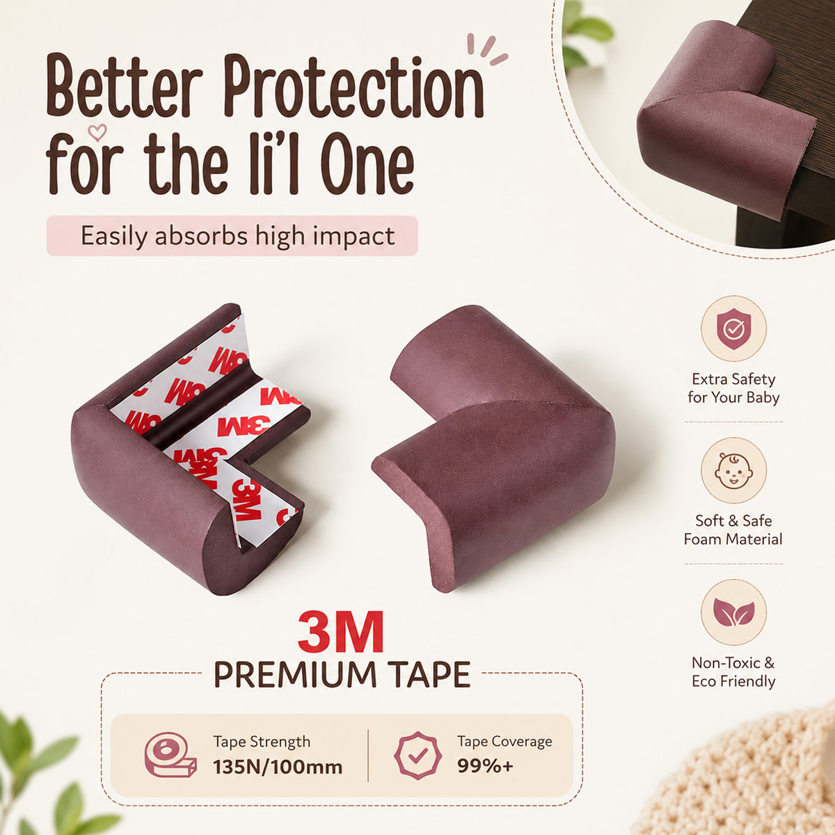 L-Shape NBR Corner Guards for Baby Safety