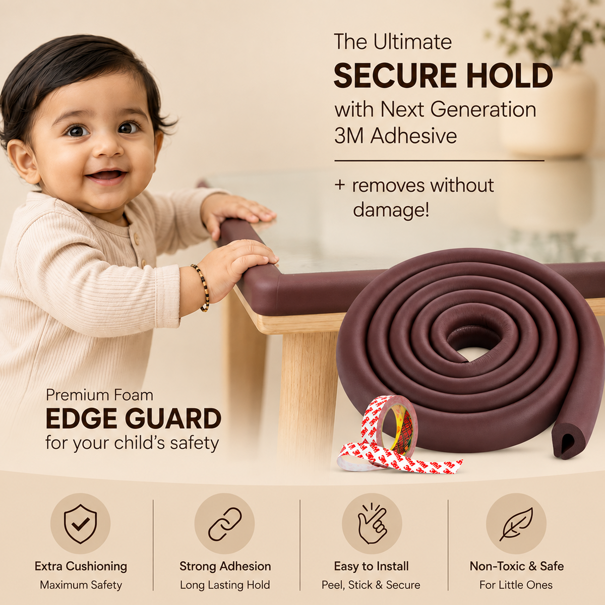 U Shaped Cushion Edge Guard for Glass Furniture