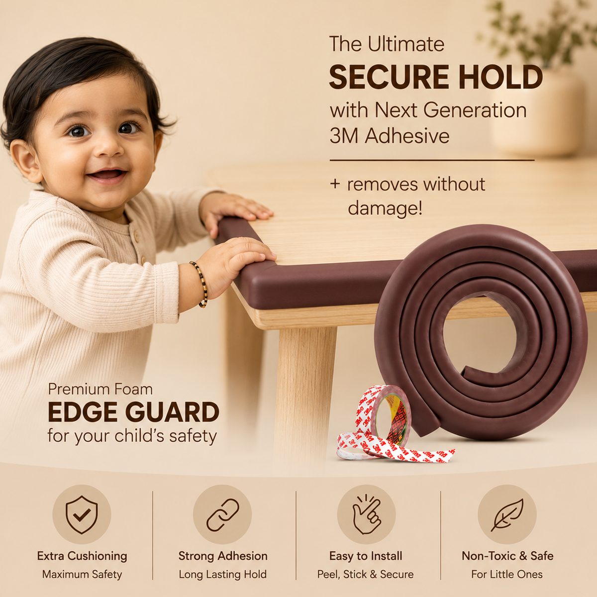 L-Shape Cushion Strip for Baby Safety in India - Kids Station