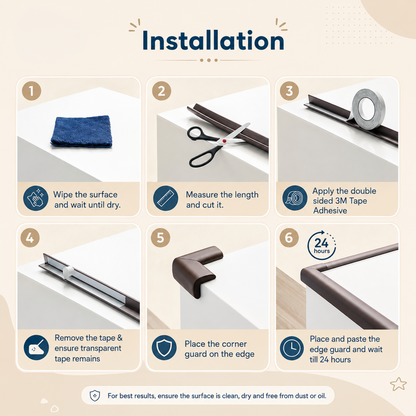 L-Shape Cushion Strip for Baby Safety in India - Kids Station