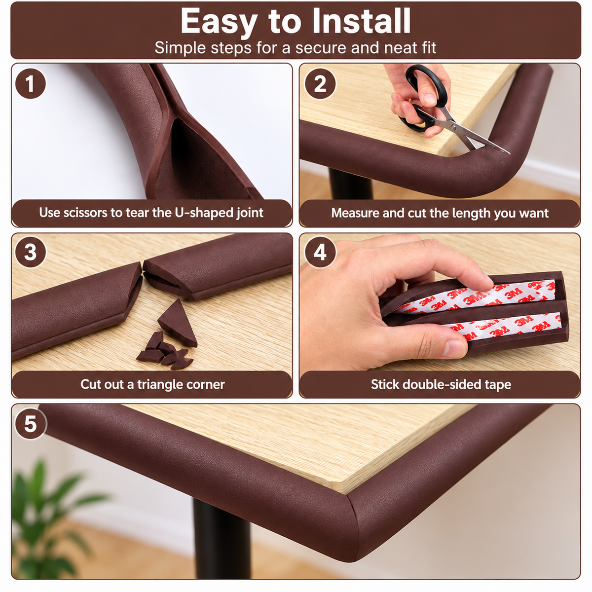 U Shaped Cushion Edge Guard for Glass Furniture