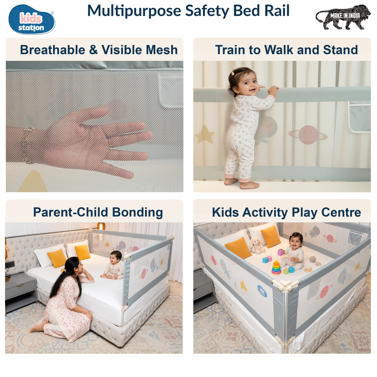 2-Side Foldable New Model Baby Bed Rail Guard