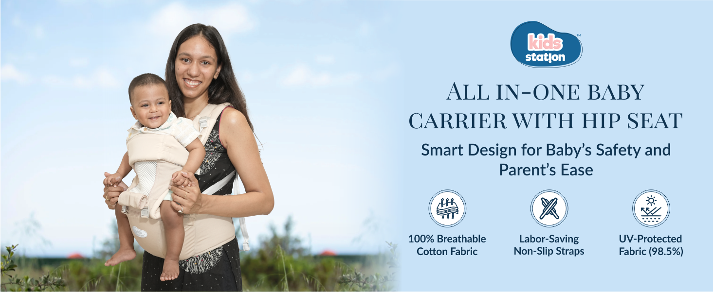 All-in-One Baby Carrier with Hip Seat