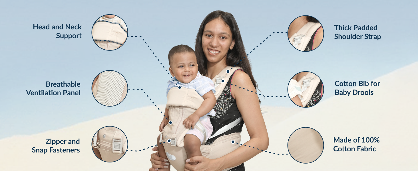 All-in-One Baby Carrier with Hip Seat