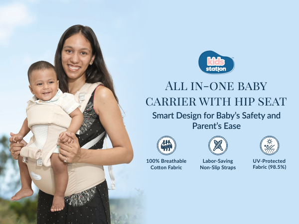 All-in-One Baby Carrier with Hip Seat