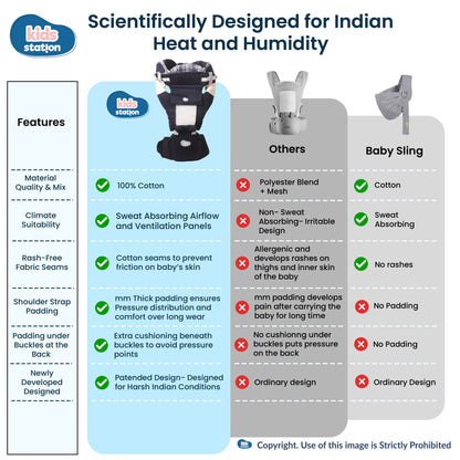 All-in-One Baby Carrier with Hip Seat