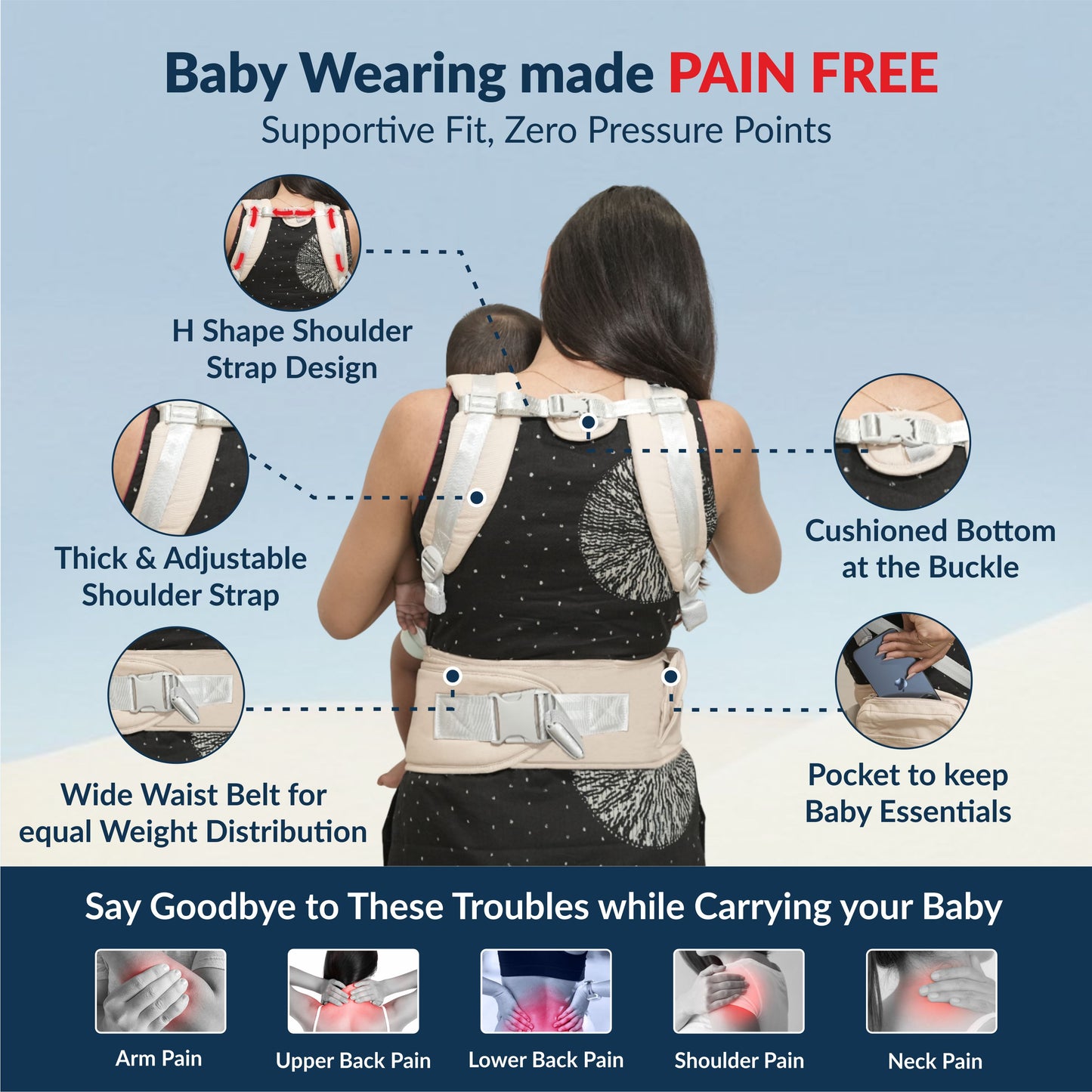 All-in-One Baby Carrier with Hip Seat