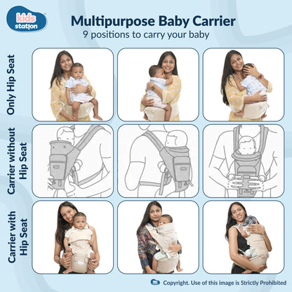 All-in-One Baby Carrier with Hip Seat