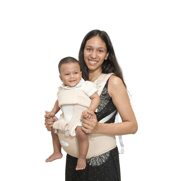 Kids Station All-in-One Baby Carrier with Hip Seat – 9 Carrying Positions, 100% Cotton, Ventilation Window
