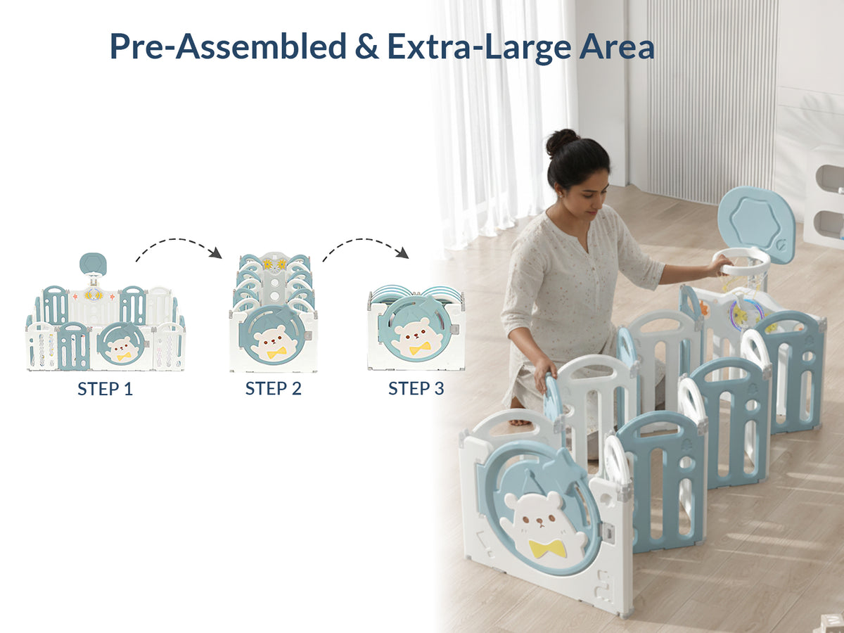 Bear Indoor and Outdoor Activity Play Yard