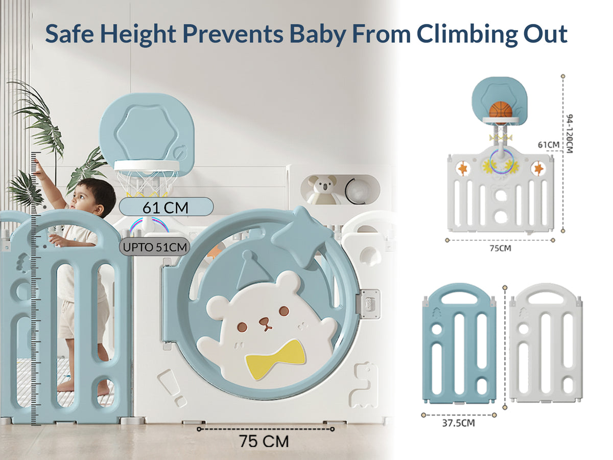 Bear Indoor and Outdoor Activity Play Yard