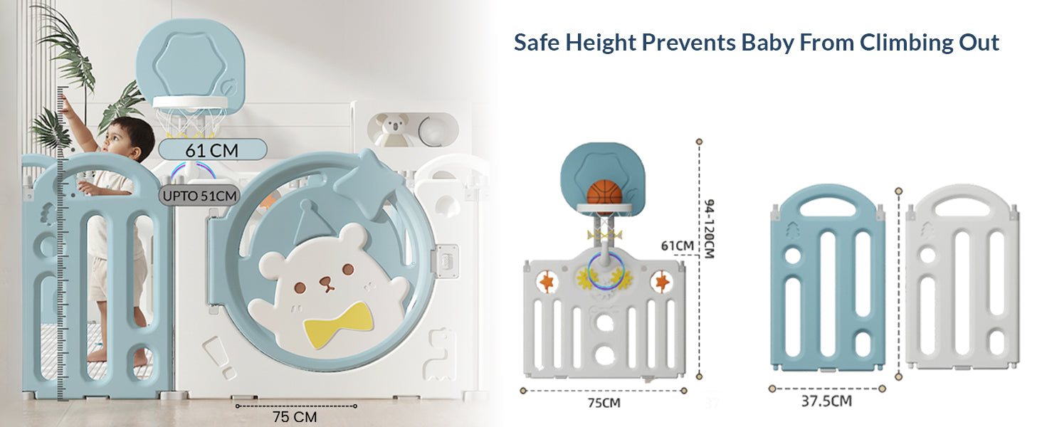 Bear Indoor and Outdoor Activity Play Yard