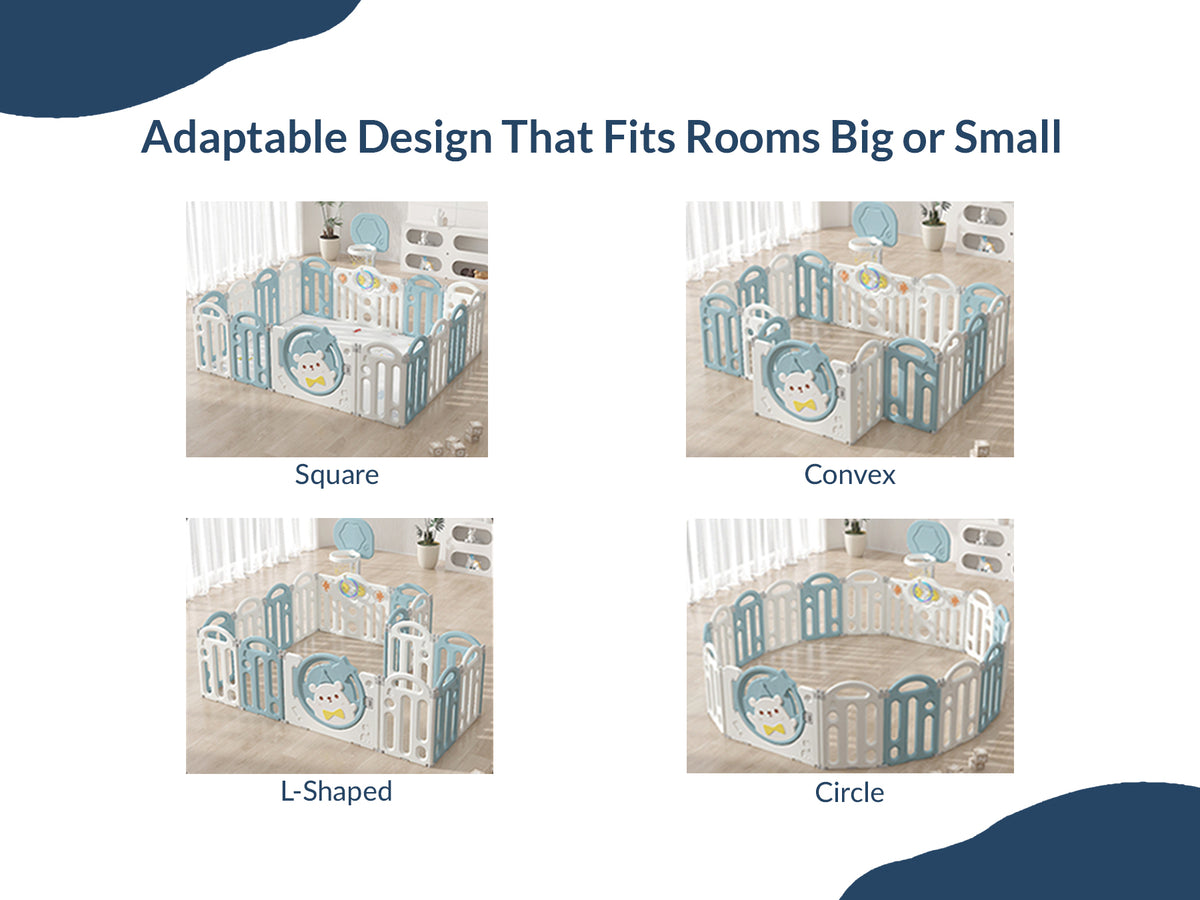 Bear Indoor and Outdoor Activity Play Yard