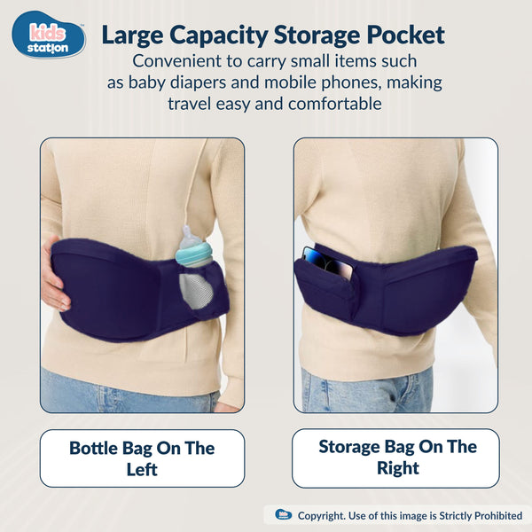 Kids Station Ergonomic Happy Strap Baby Carrier – 4 Carry Positions, Soft Cotton, Adjustable for Indian Weather