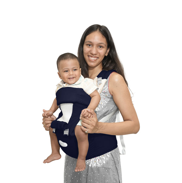 Kids Station All-in-One Baby Carrier with Hip Seat – 9 Carrying Positions, 100% Cotton, Ventilation Window