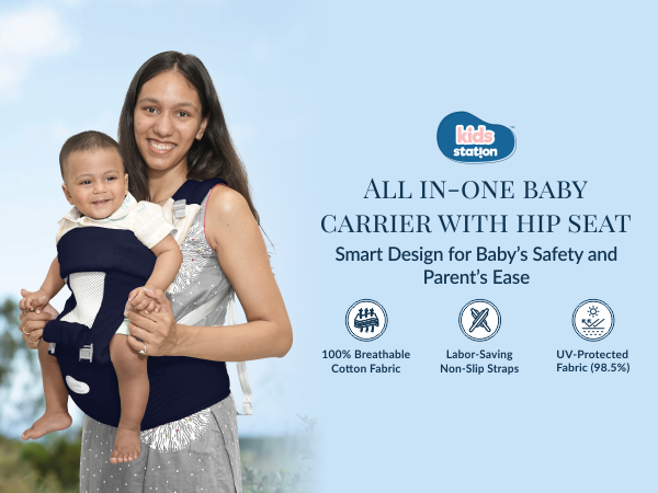 All-in-One Baby Carrier with Hip Seat