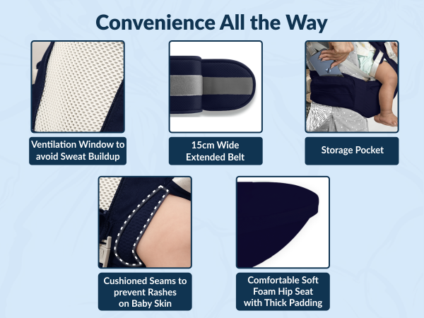 All-in-One Baby Carrier with Hip Seat