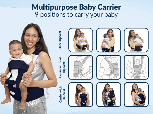 All-in-One Baby Carrier with Hip Seat