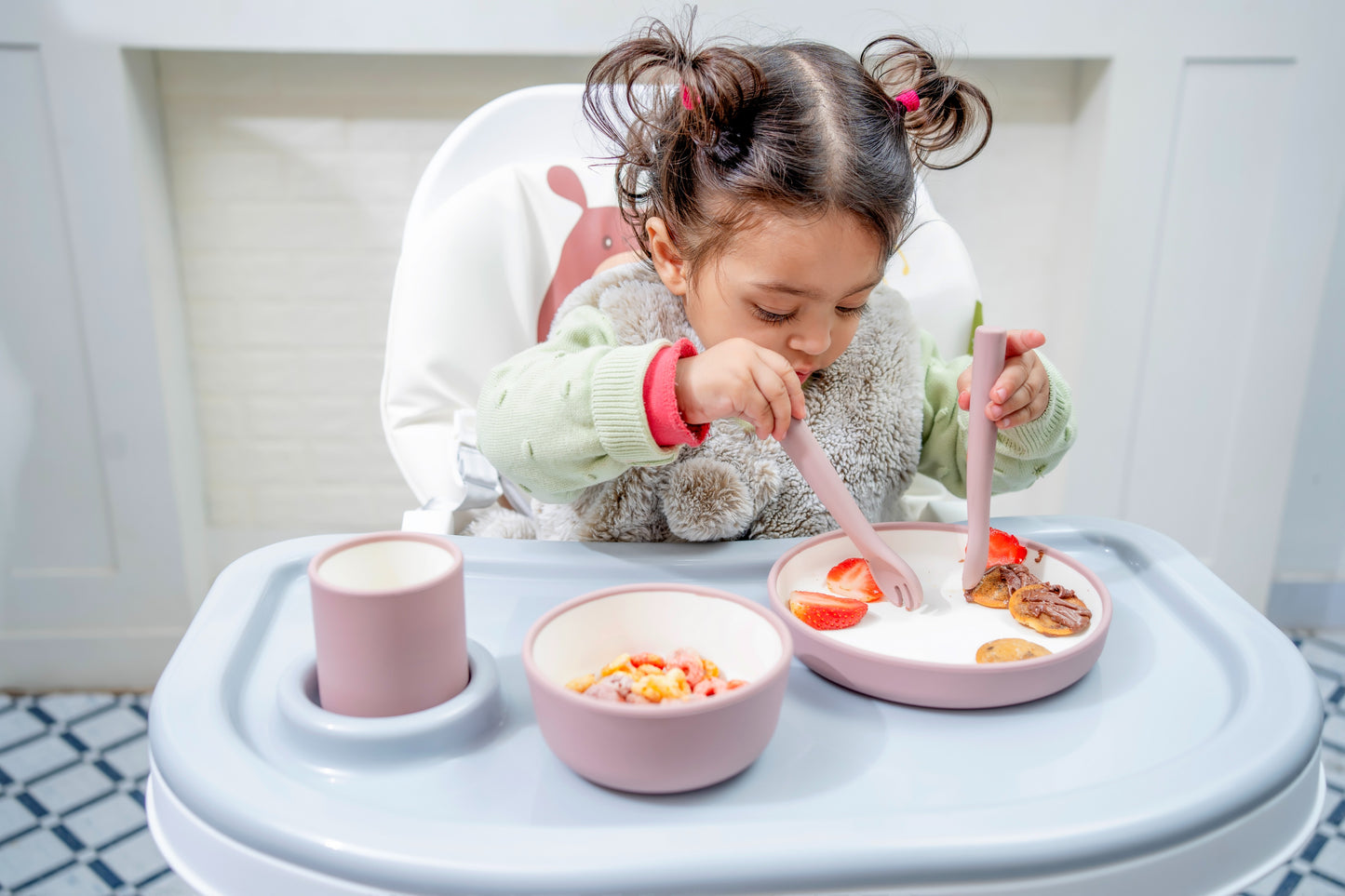 Modern Dual Colour Silicone Feeding Set