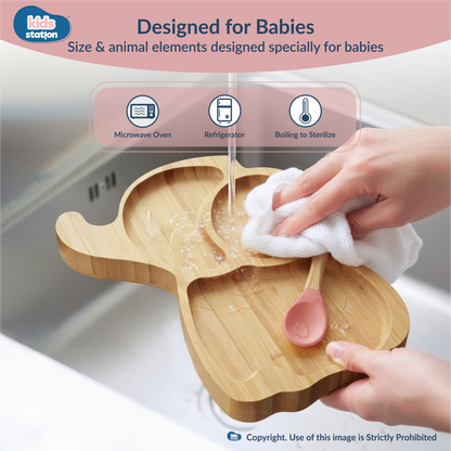 Elephant Eco Friendly Baby Bamboo Feeding Set