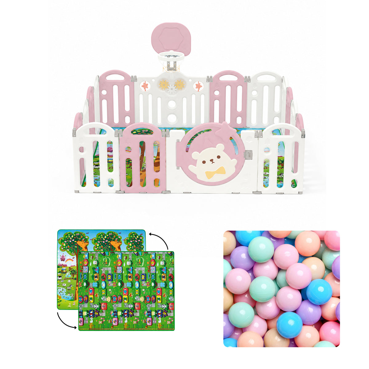 Bear Indoor and Outdoor Activity Play Yard