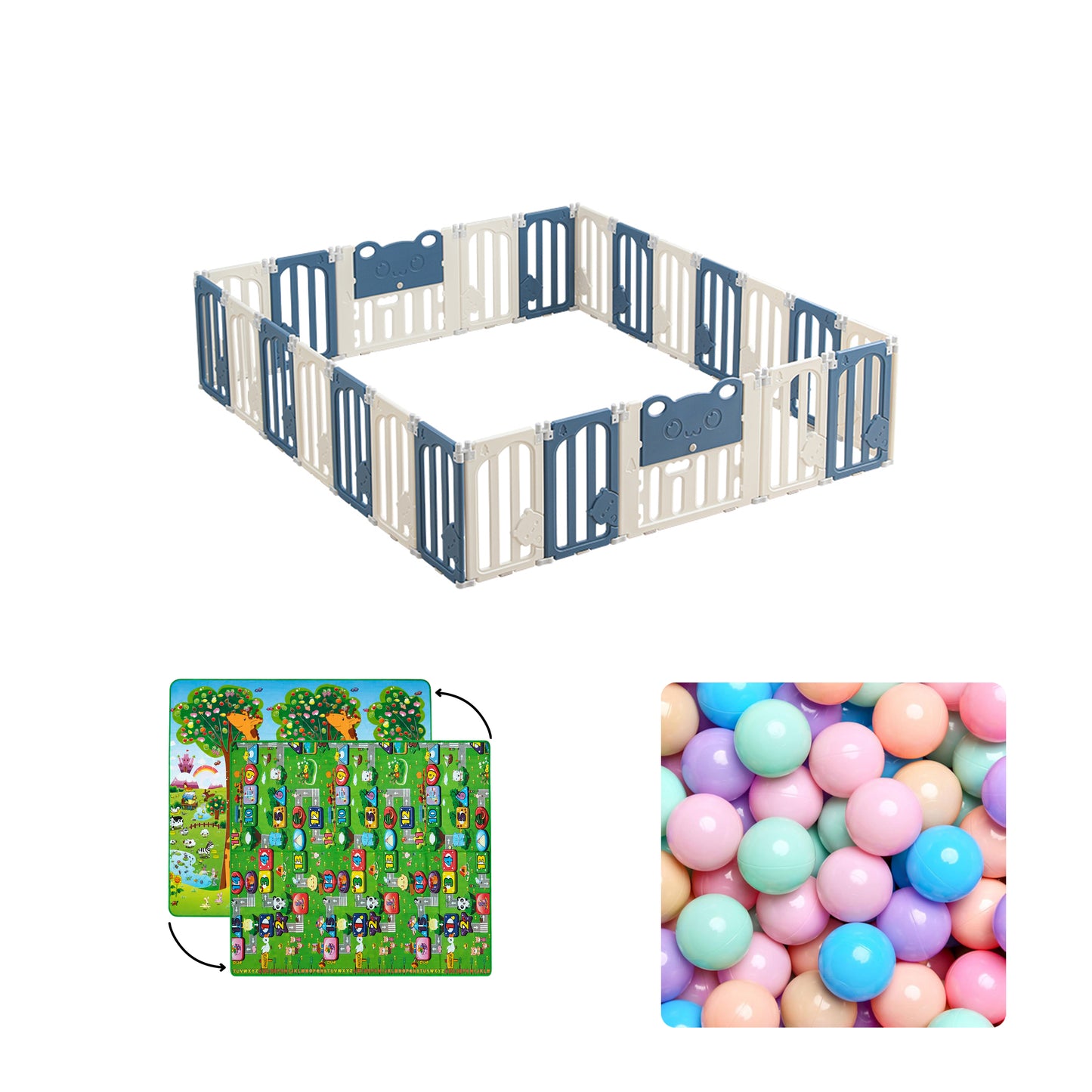 Little Bear Playard with Balls & Play Mat
