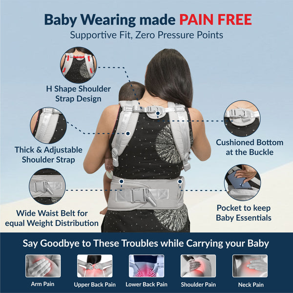 Kids Station All-in-One Baby Carrier with Hip Seat – 9 Carrying Positions, 100% Cotton, Ventilation Window
