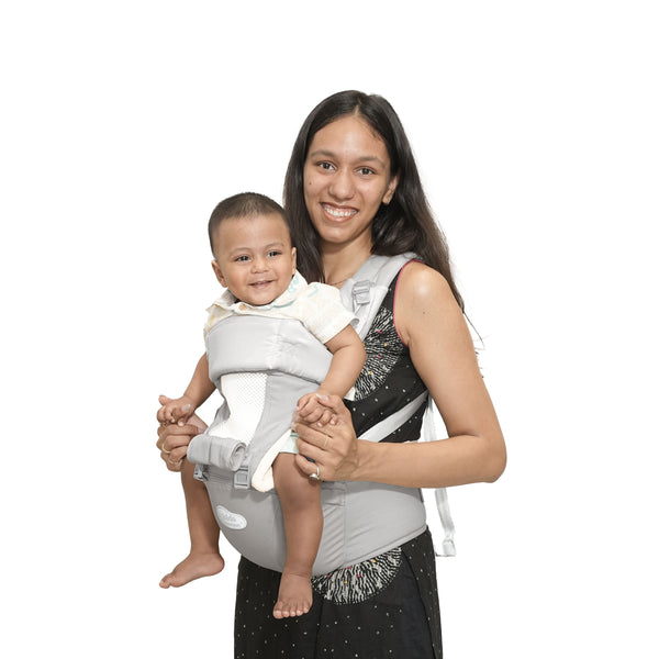 Kids Station All-in-One Baby Carrier with Hip Seat – 9 Carrying Positions, 100% Cotton, Ventilation Window