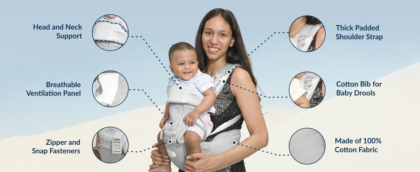 All-in-One Baby Carrier with Hip Seat