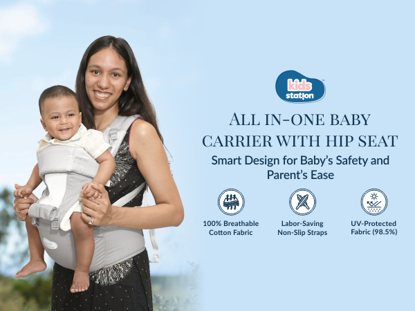 All-in-One Baby Carrier with Hip Seat
