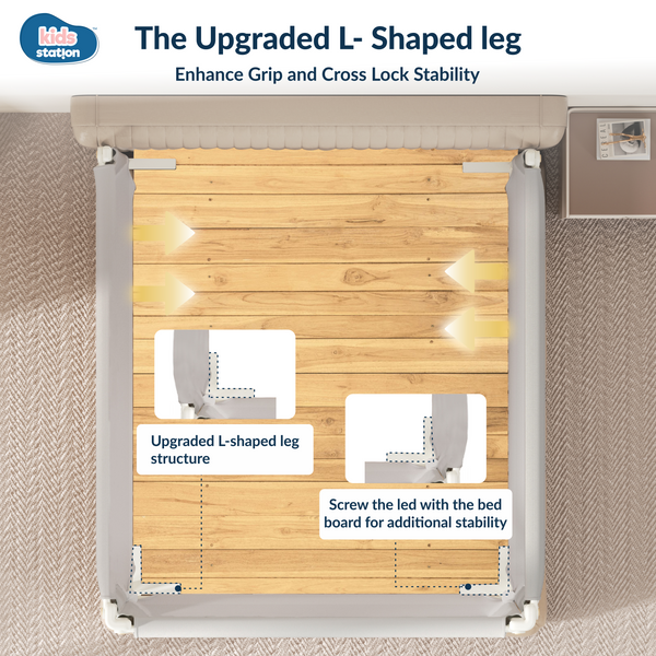 Kids Station 1-Side Foldable Baby Bed Rail Guard | Portable, Patented – Made in India