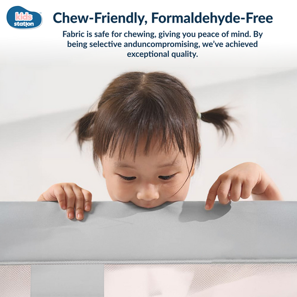 Kids Station 1-Side Foldable Baby Bed Rail Guard | Portable, Patented – Made in India