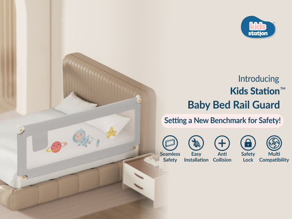 1-Side Foldable New Model Baby Bed Rail Guard