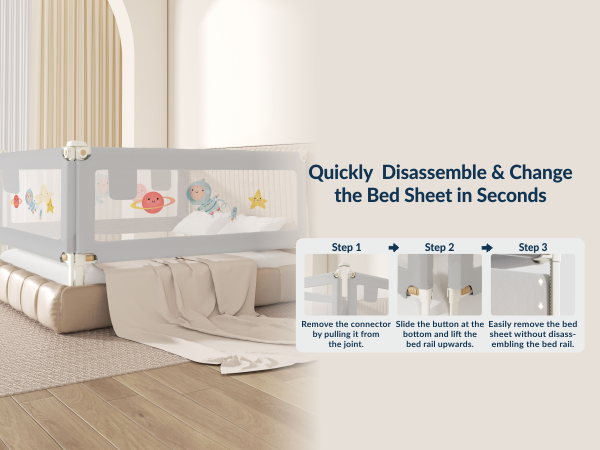 3-Side Foldable New Model Baby Bed Rail Guard