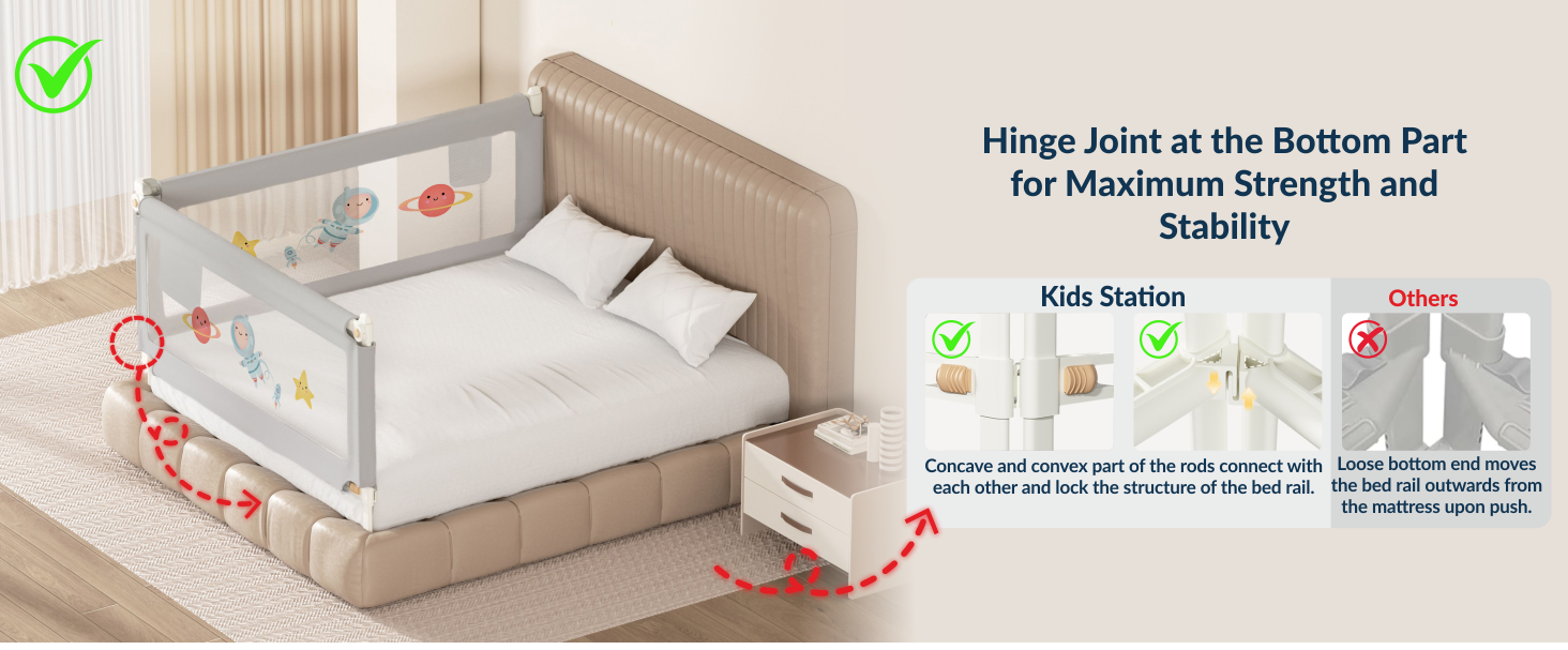 3-Side Foldable New Model Baby Bed Rail Guard