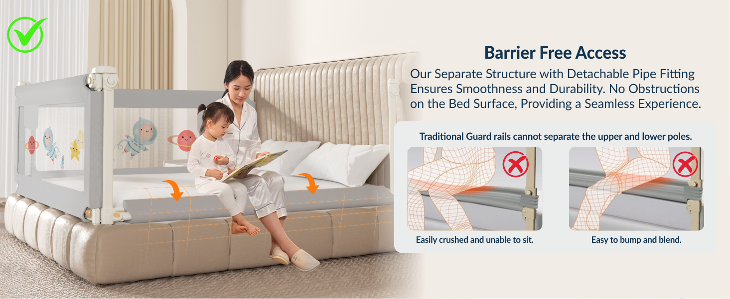 3-Side Foldable New Model Baby Bed Rail Guard