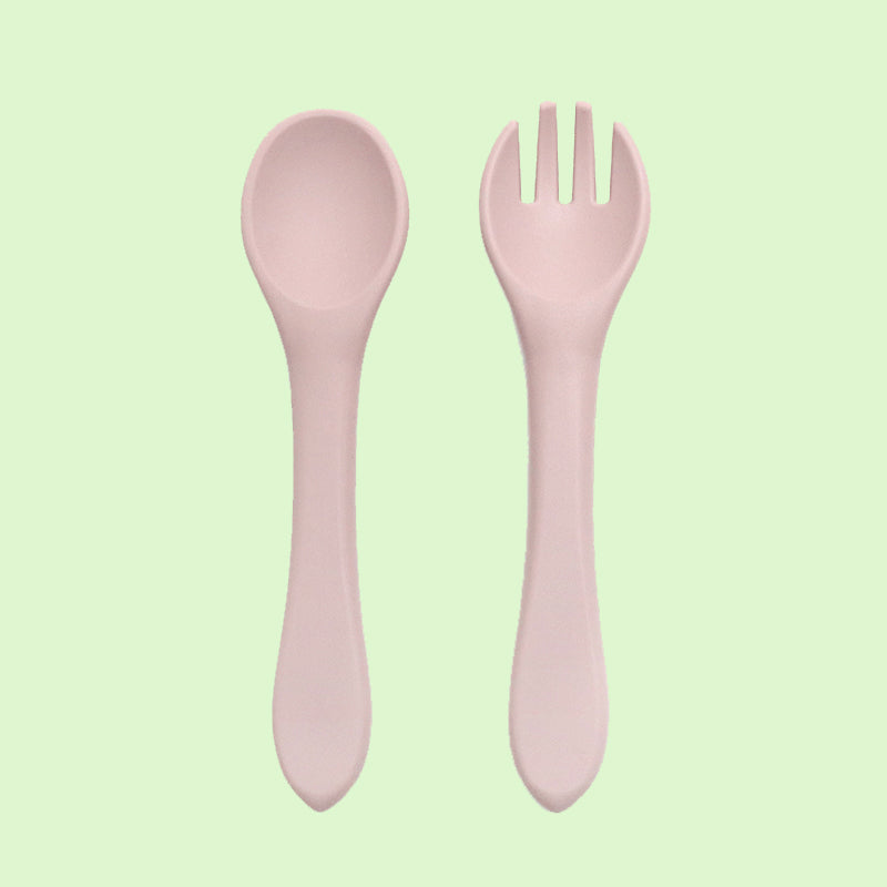 Kids Station Silicone Spork & Spoon Set – Safe Feeding for Babies & Toddlers
