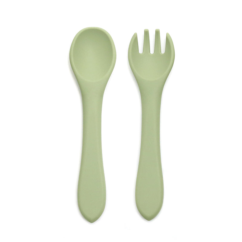 Kids Station Silicone Spork & Spoon Set – Safe Feeding for Babies & Toddlers