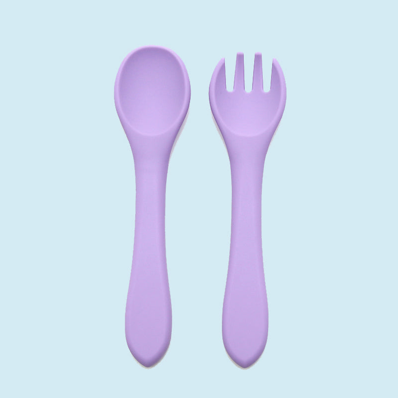 Kids Station Silicone Spork & Spoon Set – Safe Feeding for Babies & Toddlers